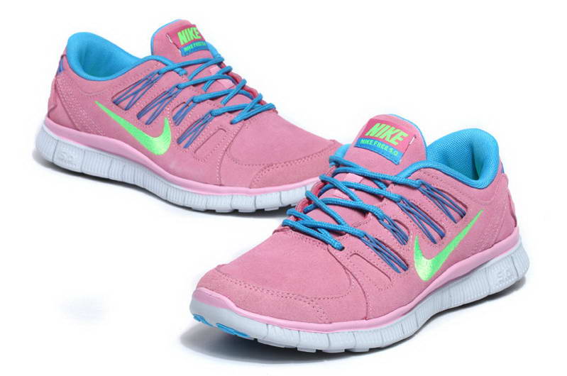 Nike Free 5.0 Fur Womens Shoes Pink Blue (2)